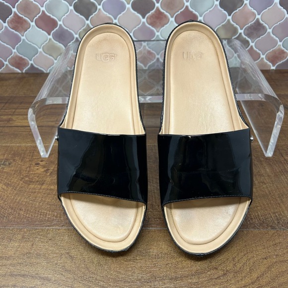 UGG Shoes - Women's Ugg Jane Black‎ Patent Slide, Size 7.5